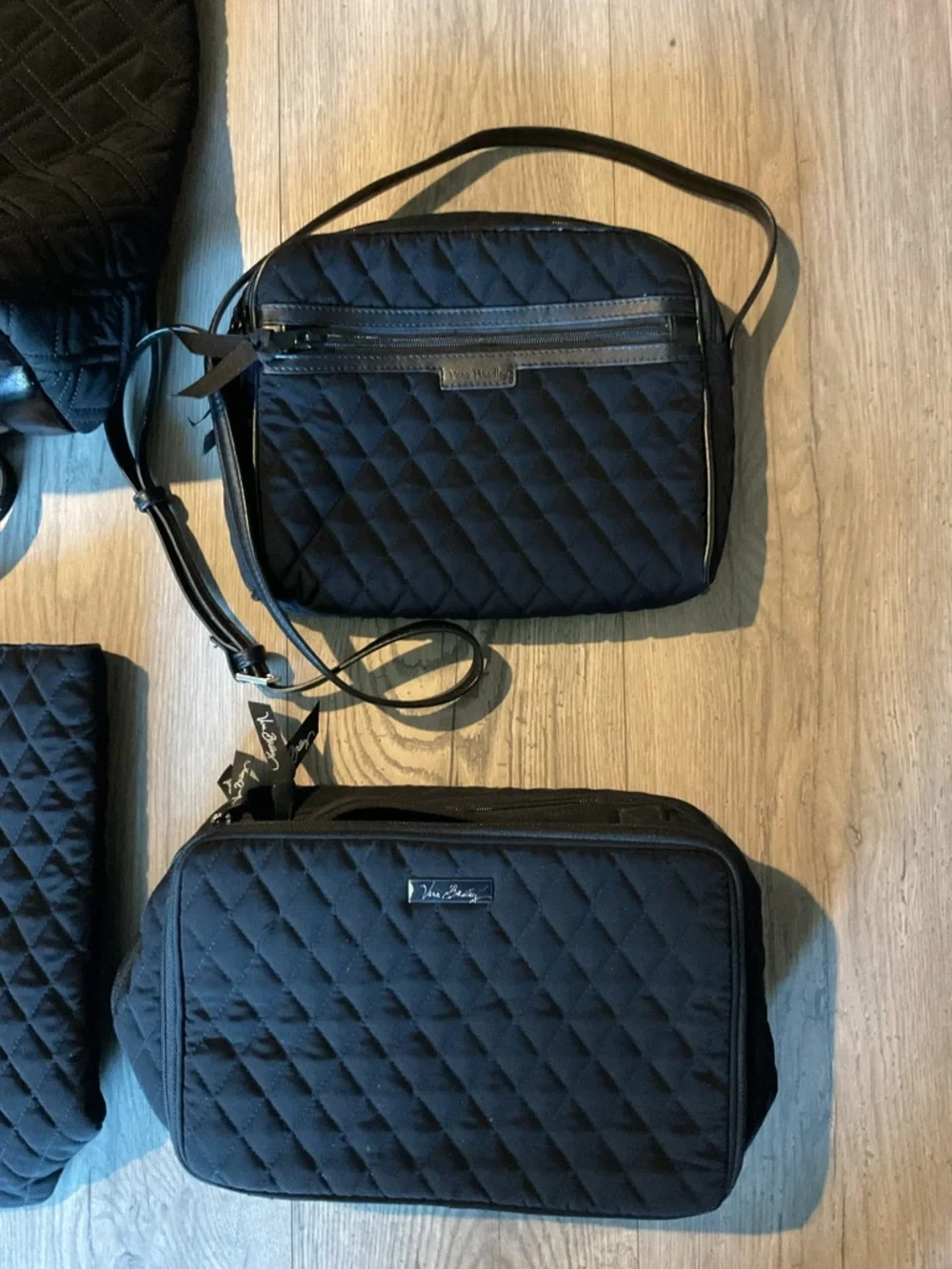 Vera Bradley Black Quilted 4 piece BUNDLE - Good Used Condition MSRP: $350+ - Picture 4 of 16